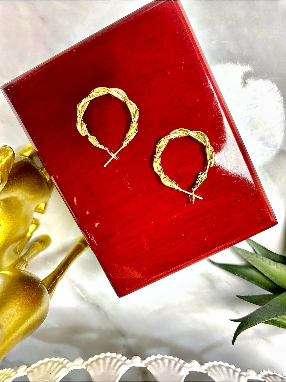 NWT Gold-Tone Twisted Hoop Earrings